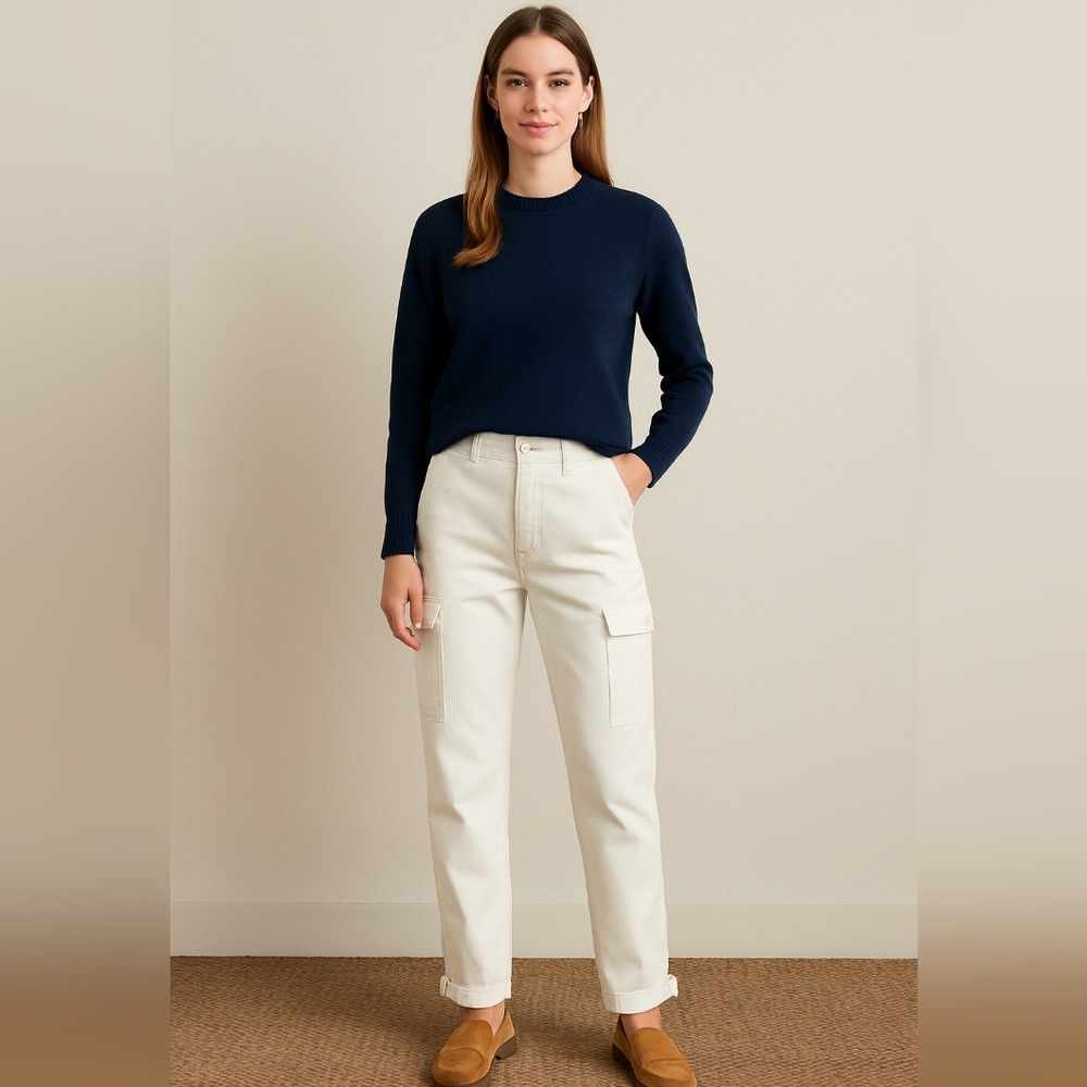 Wilfred Free Straight Leg Cargo Jeans Size 00 Ecru